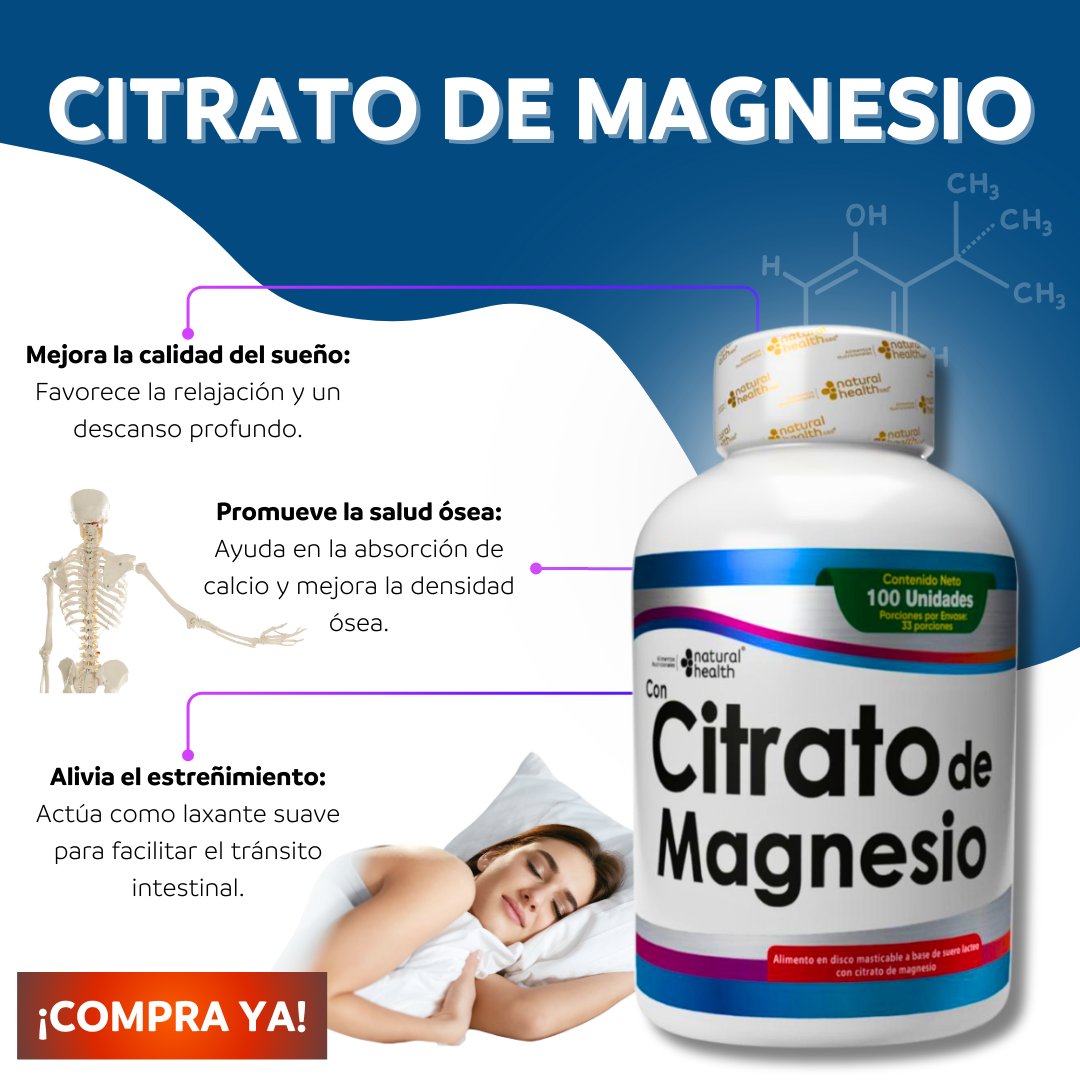 1 frasco x 100 unidades | Citrato de Magnesio